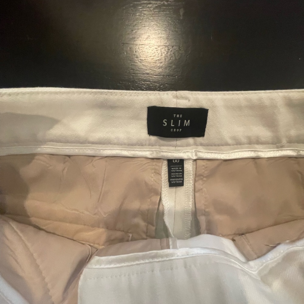 White cropped dress pants